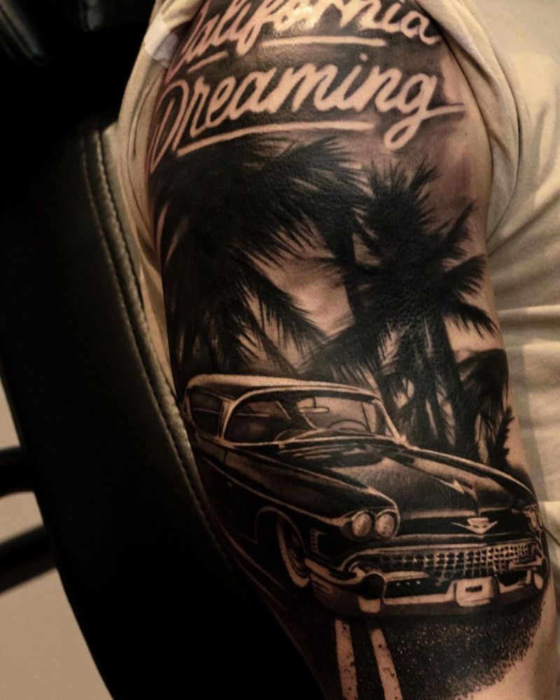 30 Pretty Car Tattoos for Inspiration