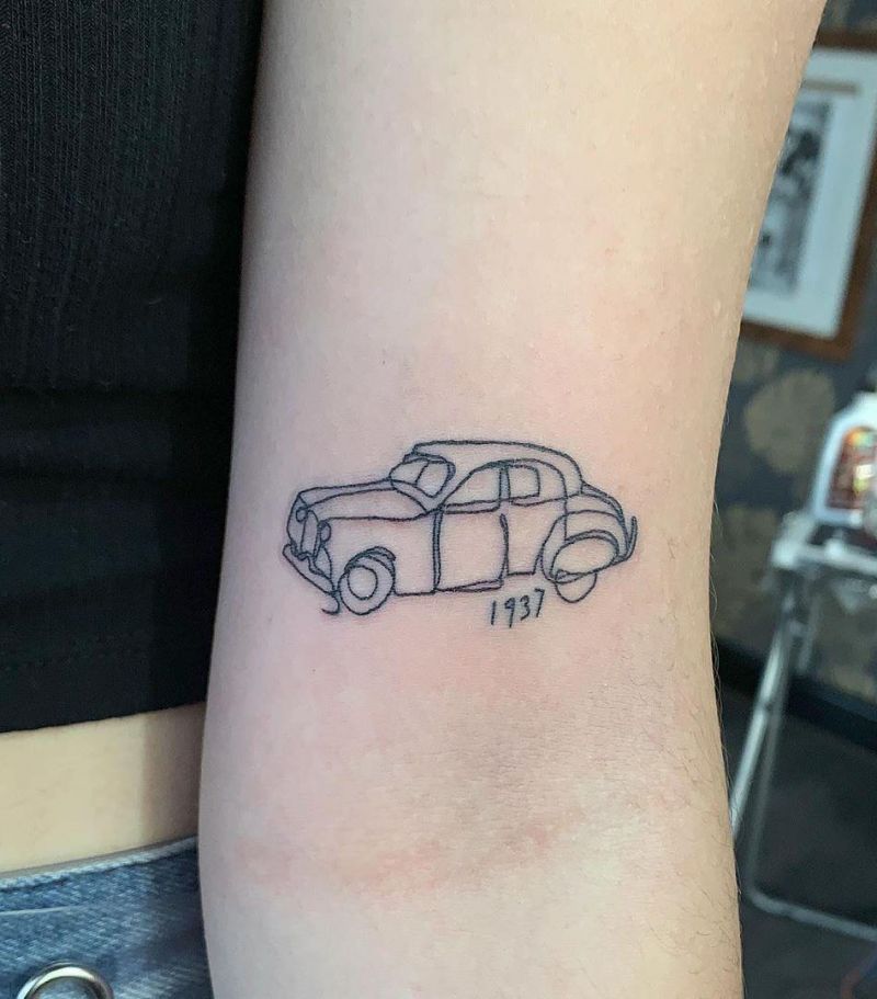 30 Pretty Car Tattoos for Inspiration