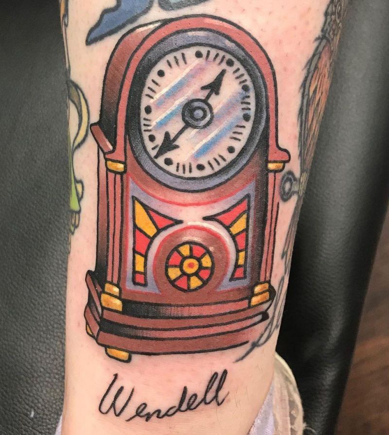 30 Pretty Grandfather Clock Tattoos for Inspiration