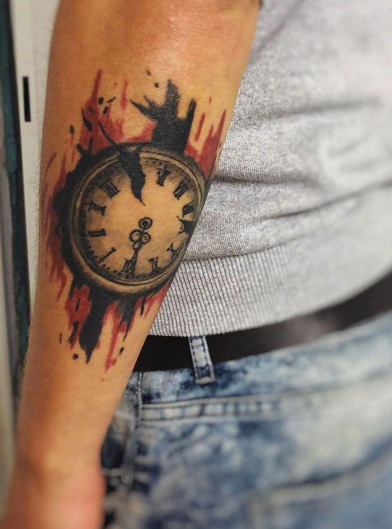 30 Pretty Pocket Watch Tattoos You Must Try