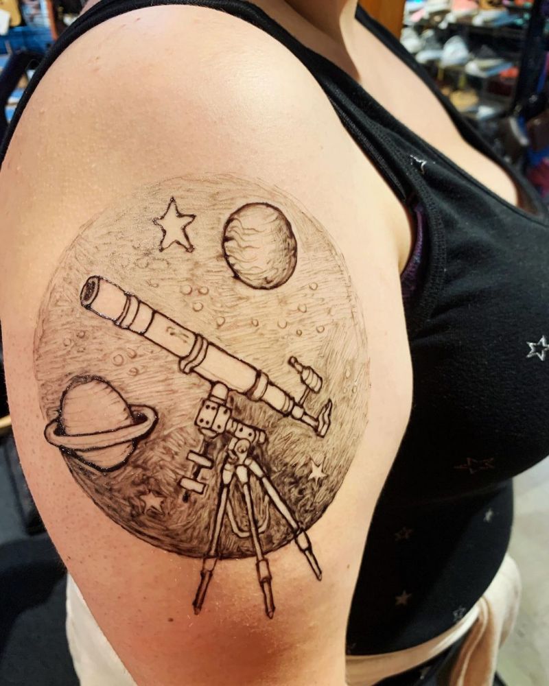 30 Pretty Telescope Tattoos You Will Love