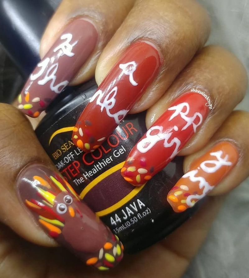 30 Trendy Thanksgiving Turkey Nails