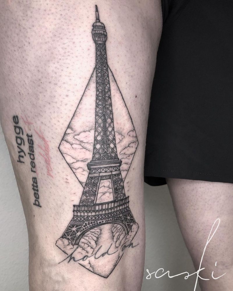 30 Pretty Eiffel Tower Tattoos Make Your Life Full of Romance