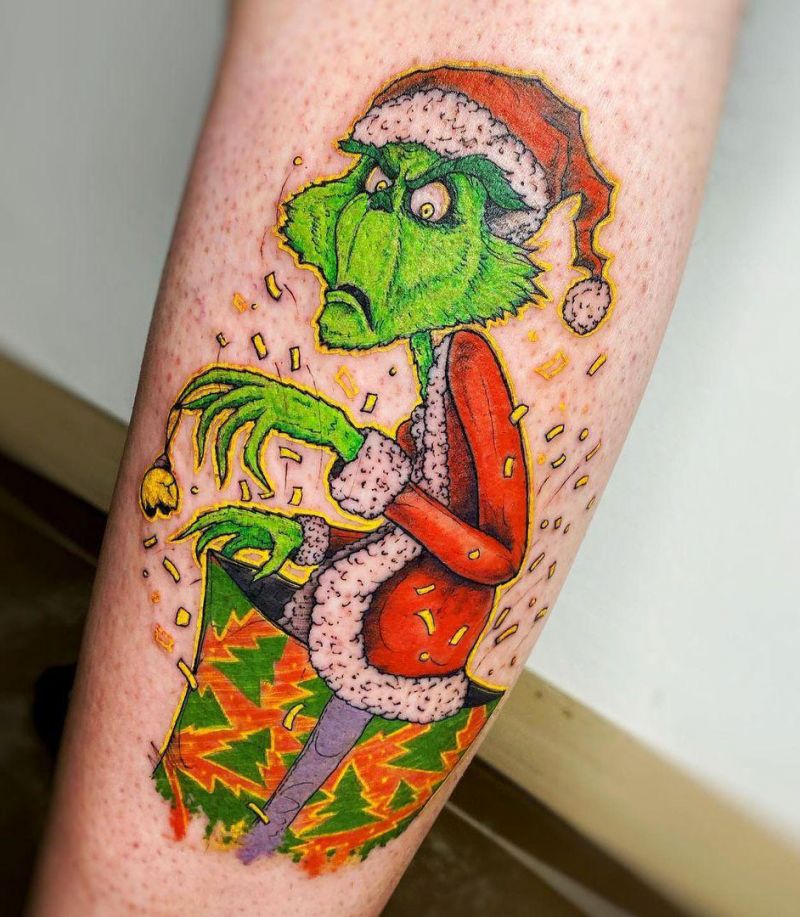 30 Pretty Grinch Tattoos for Christmas You Will Love
