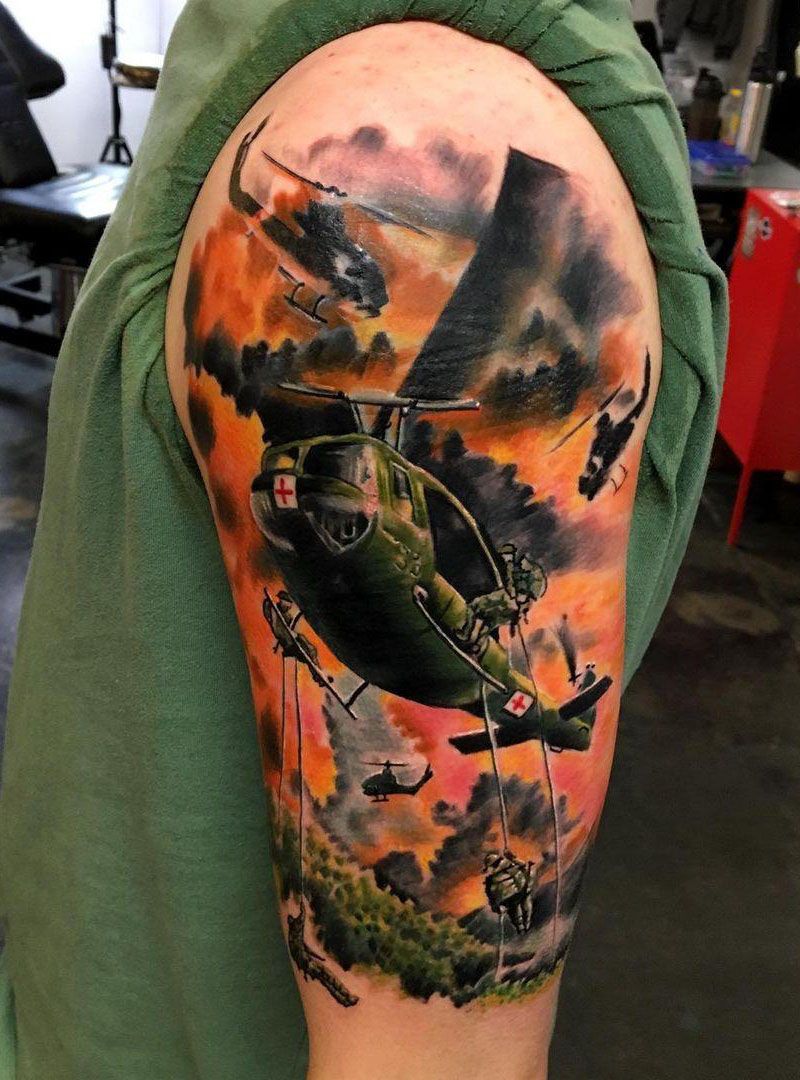 30 Pretty Helicopter Tattoos to Inspire You