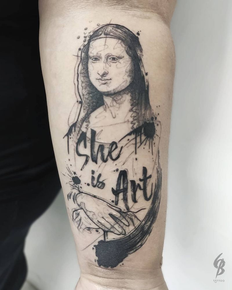 30 Pretty Mona Lisa Tattoos to Inspire You