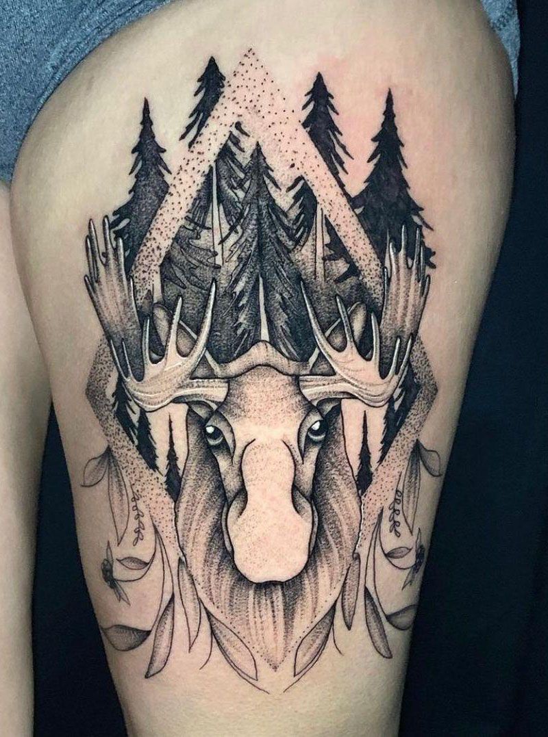 30 Pretty Moose Tattoos You Will Love