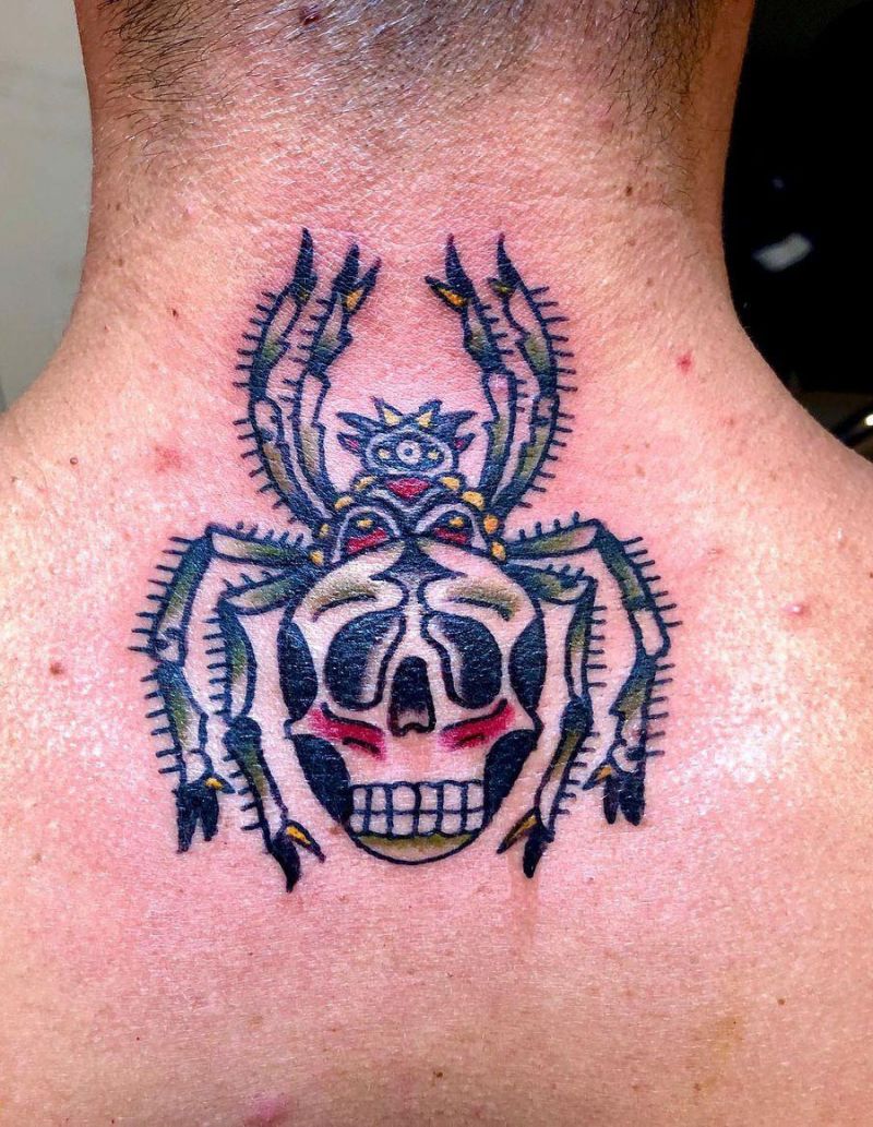 30 Pretty Skull Spider Tattoos You Must Try