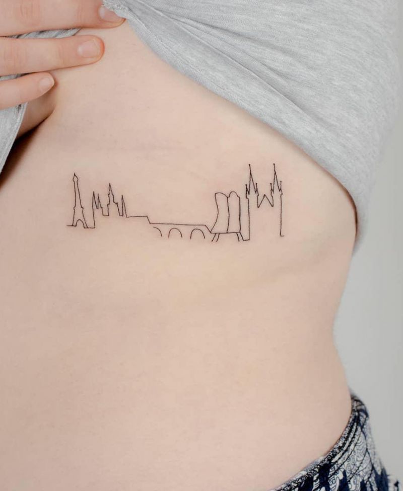 30 Pretty Skyline Tattoos to Inspire You