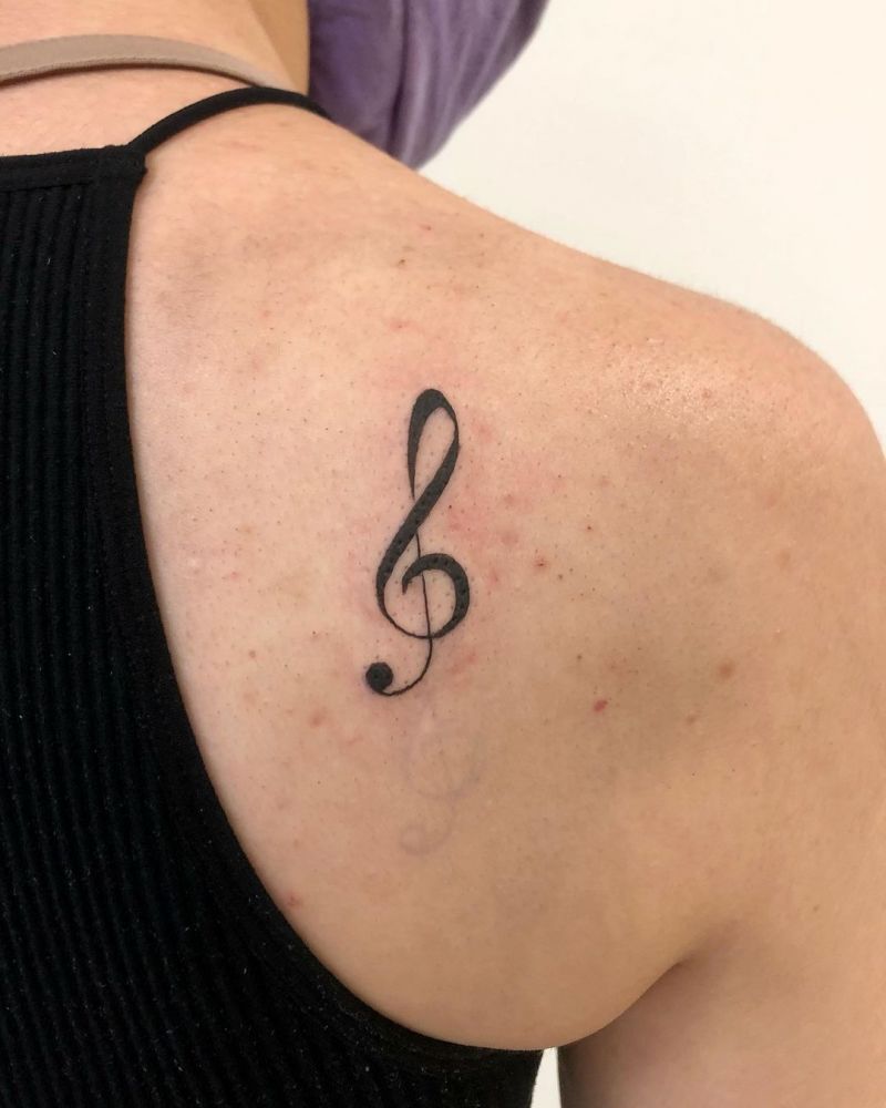 30 Perfect Treble Clef Tattoos Make You Attractive