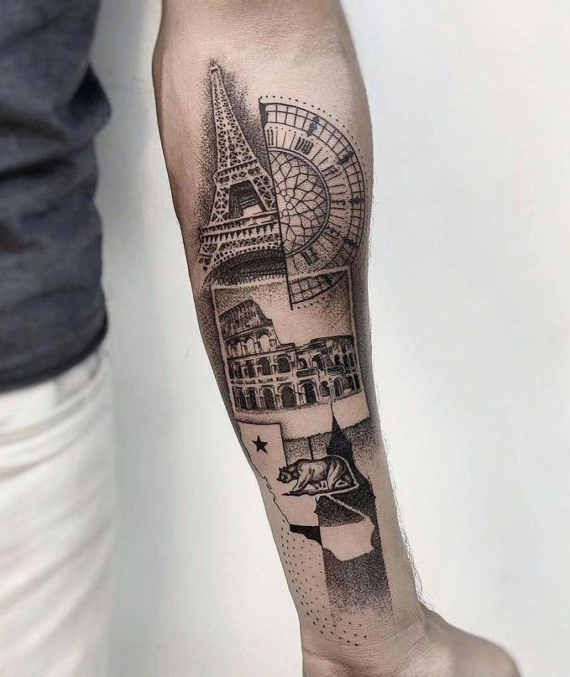 30 Pretty Eiffel Tower Tattoos Make Your Life Full of Romance