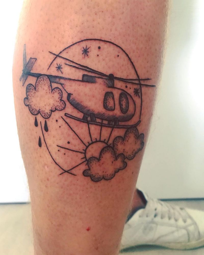 30 Pretty Helicopter Tattoos to Inspire You