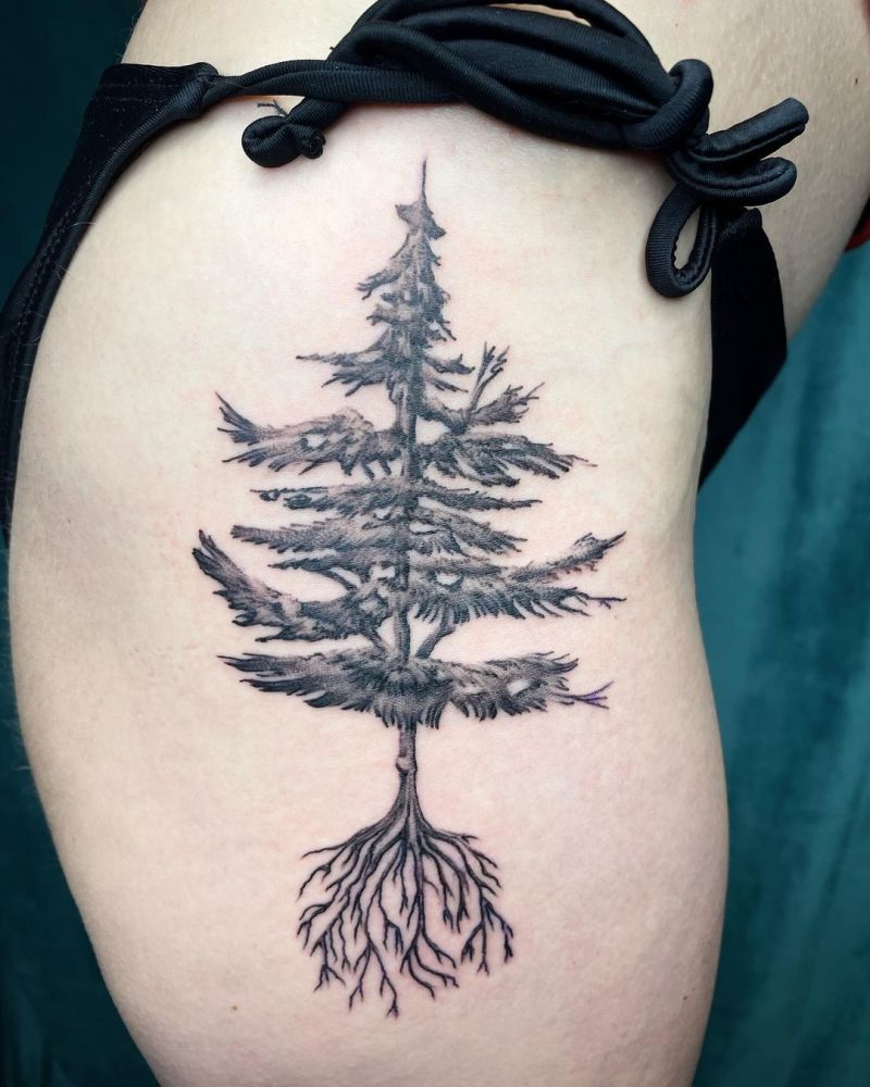 30 Pretty Pine Tree Tattoos You Will Love