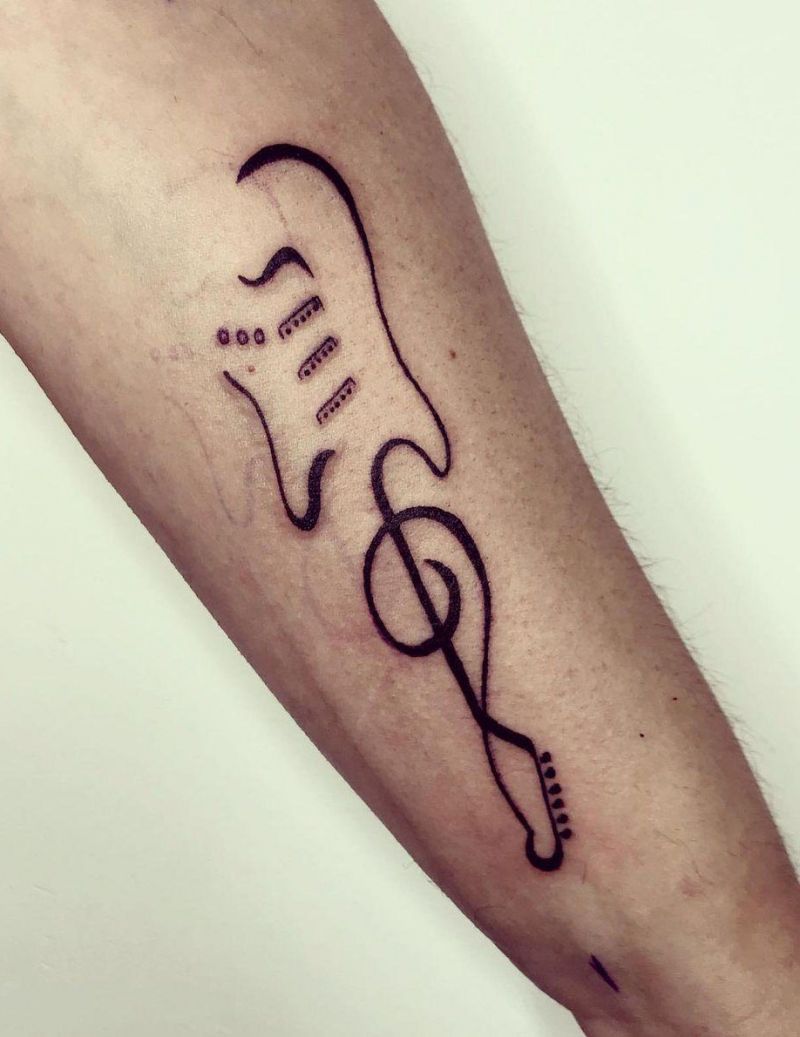 30 Perfect Treble Clef Tattoos Make You Attractive