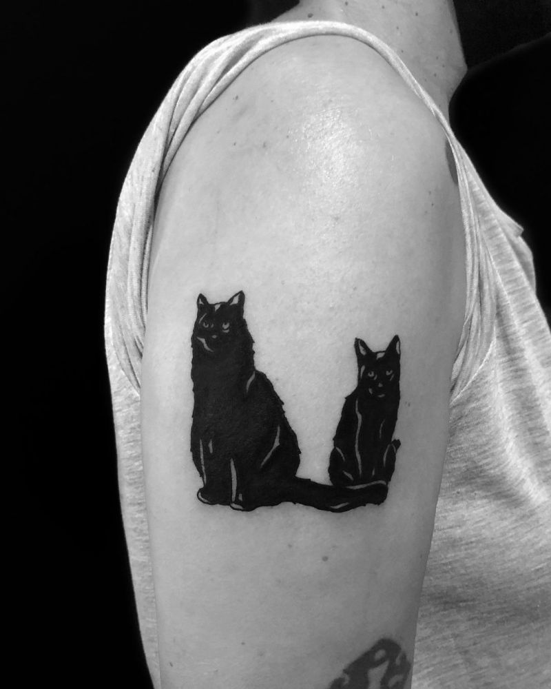 30 Pretty Black Cat Tattoos to Inspire You