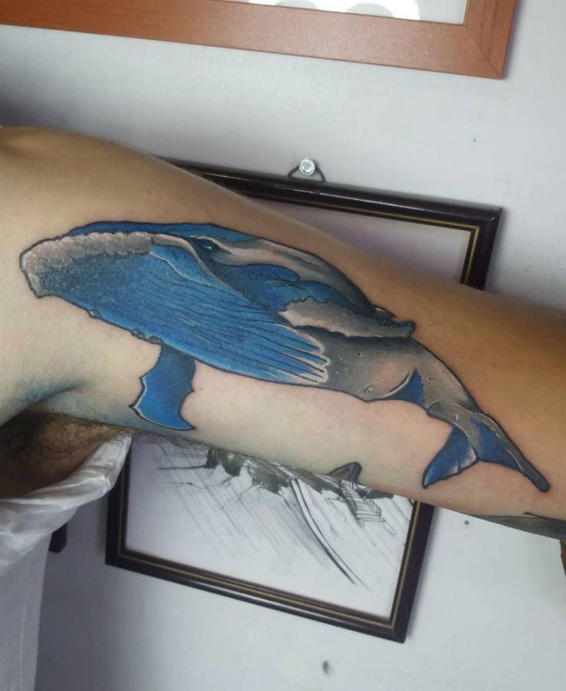 30 Pretty Blue Whale Tattoos You Will Love