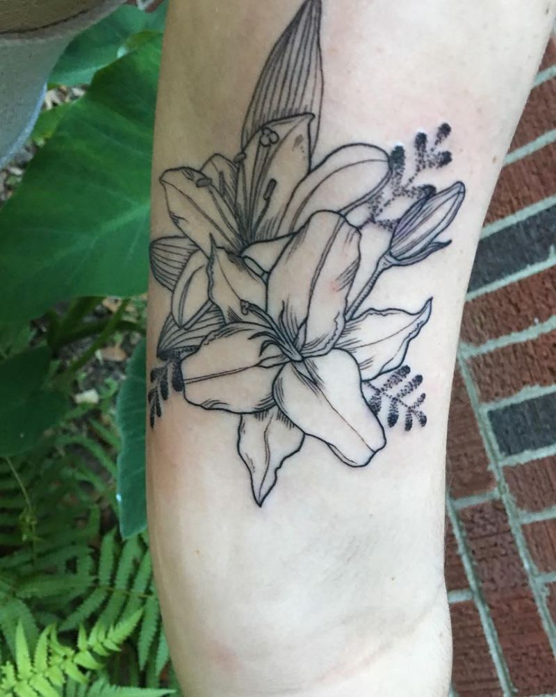 30 Pretty Daylily Tattoos Show Your Temperament