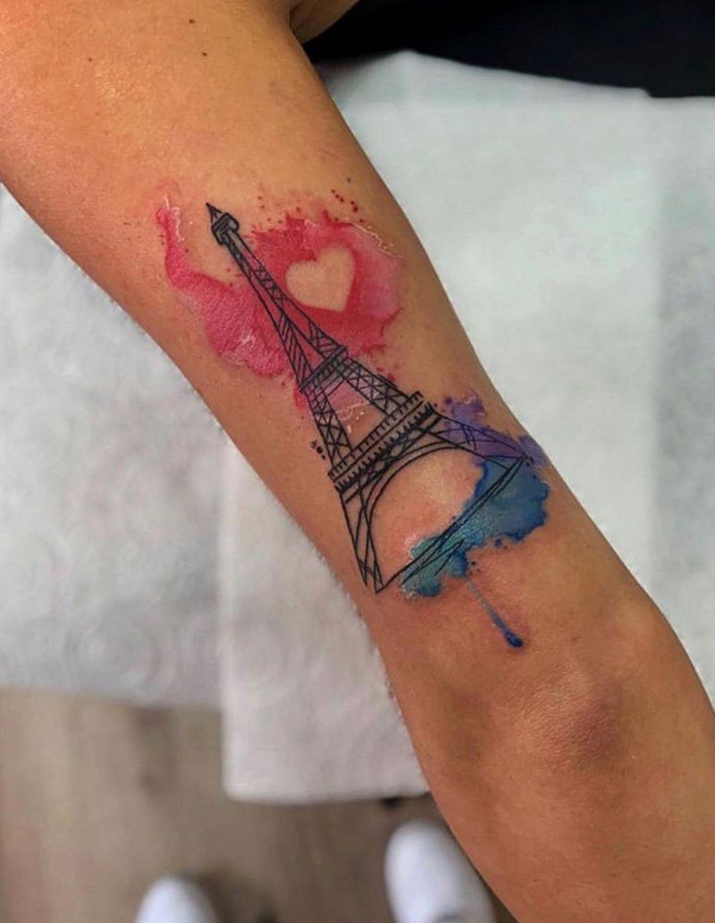 30 Pretty Eiffel Tower Tattoos Make Your Life Full of Romance