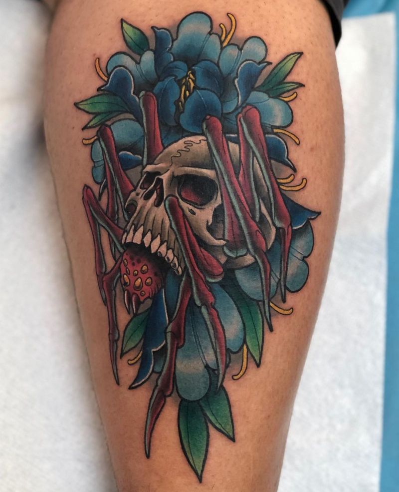 30 Pretty Skull Spider Tattoos You Must Try