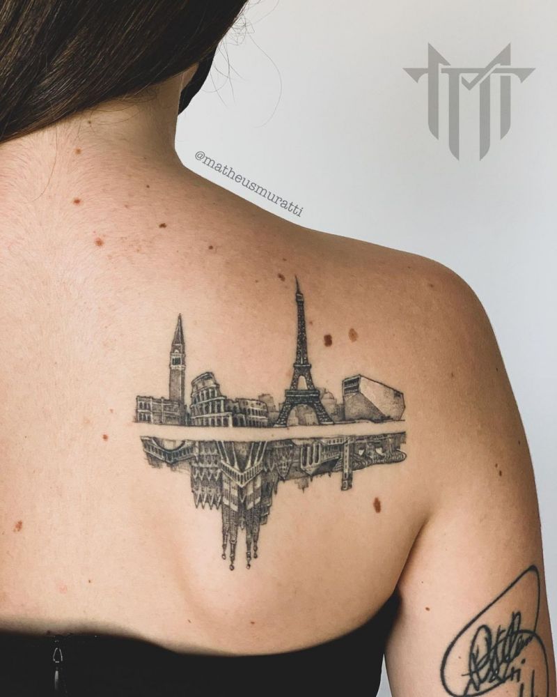 30 Pretty Skyline Tattoos to Inspire You