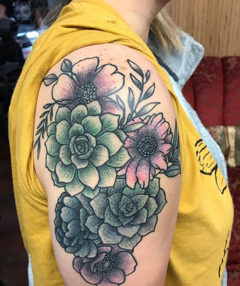 30 Pretty Succulent Tattoos Bring You Good Luck