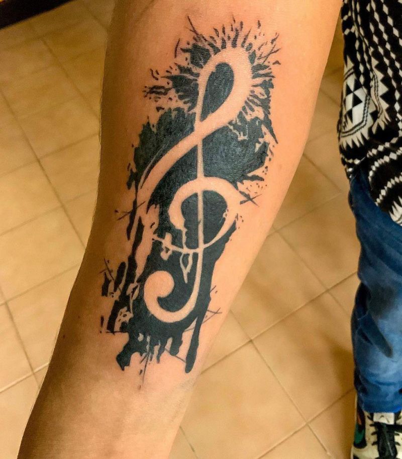 30 Perfect Treble Clef Tattoos Make You Attractive