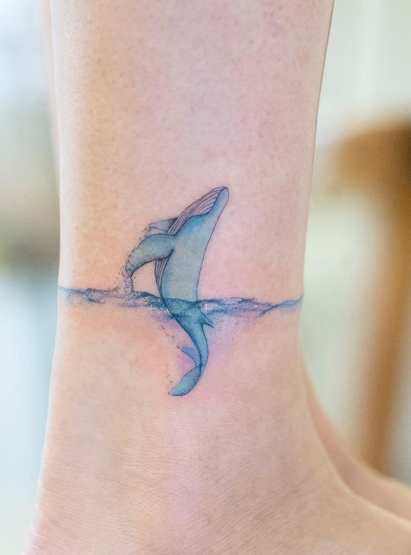 30 Pretty Blue Whale Tattoos You Will Love