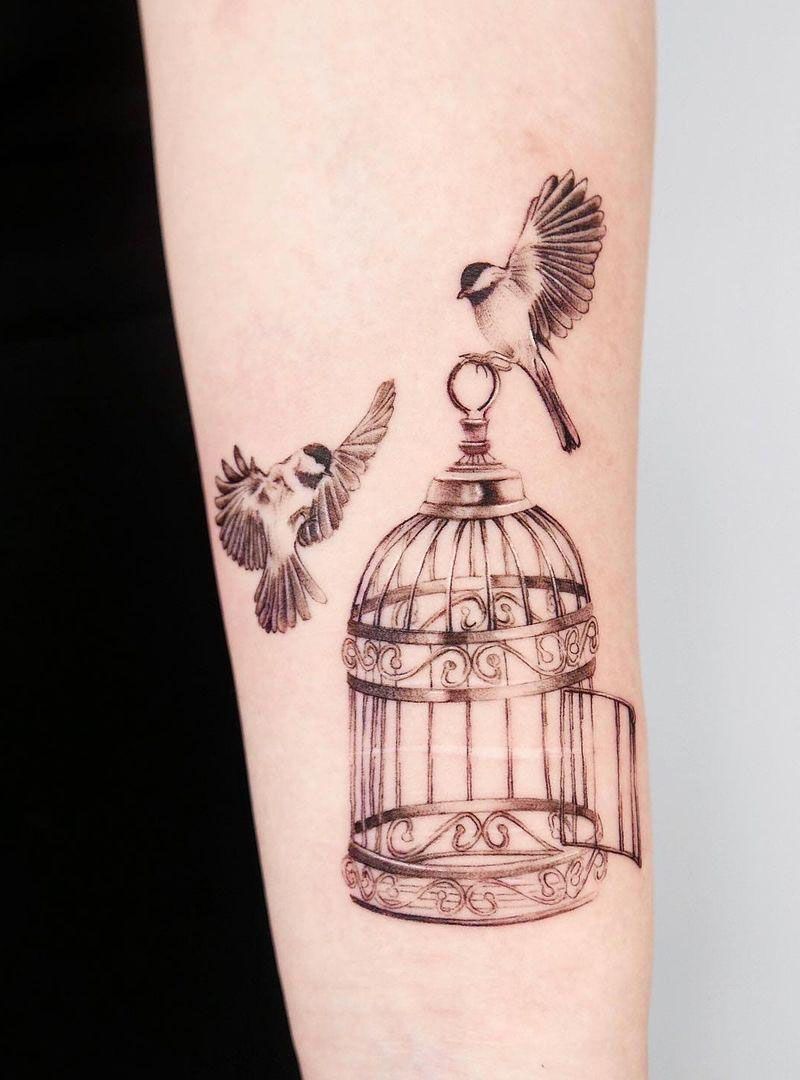 30 Pretty Cage Tattoos You Will Love