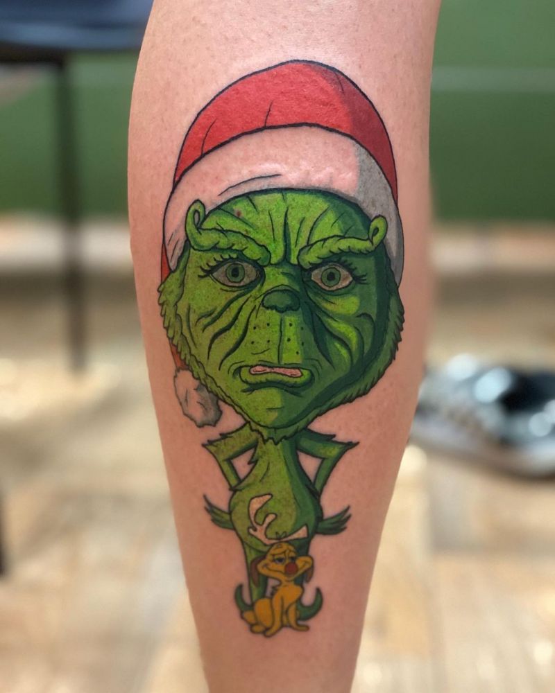 30 Pretty Grinch Tattoos for Christmas You Will Love