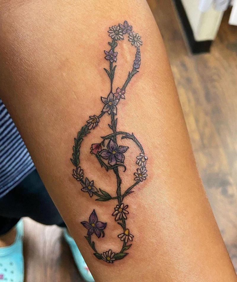 30 Perfect Treble Clef Tattoos Make You Attractive