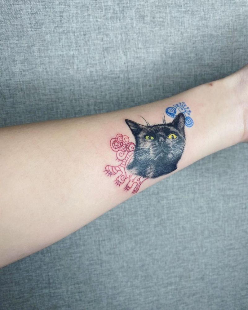 30 Pretty Black Cat Tattoos to Inspire You