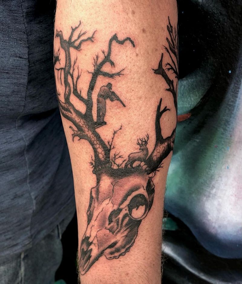 30 Pretty Deer Skull Tattoos Make You More Attractive