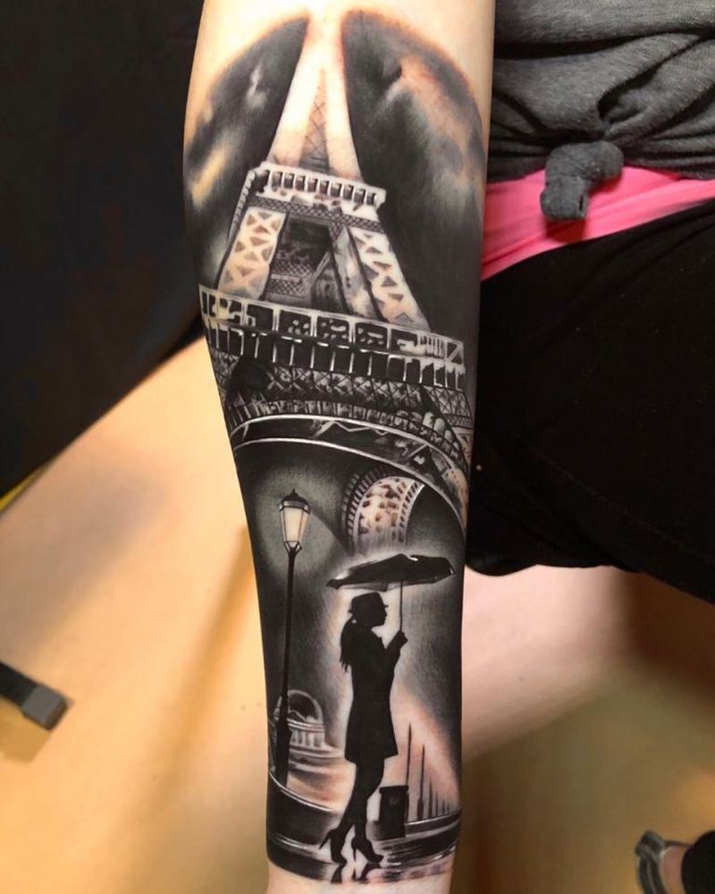 30 Pretty Eiffel Tower Tattoos Make Your Life Full of Romance