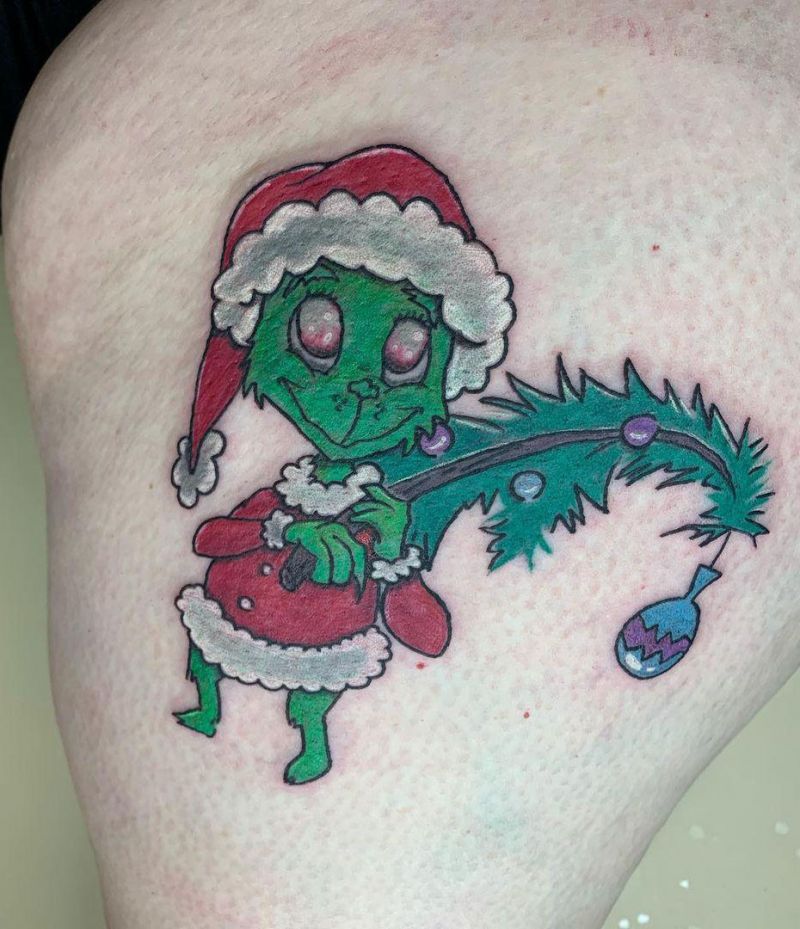 30 Pretty Grinch Tattoos for Christmas You Will Love