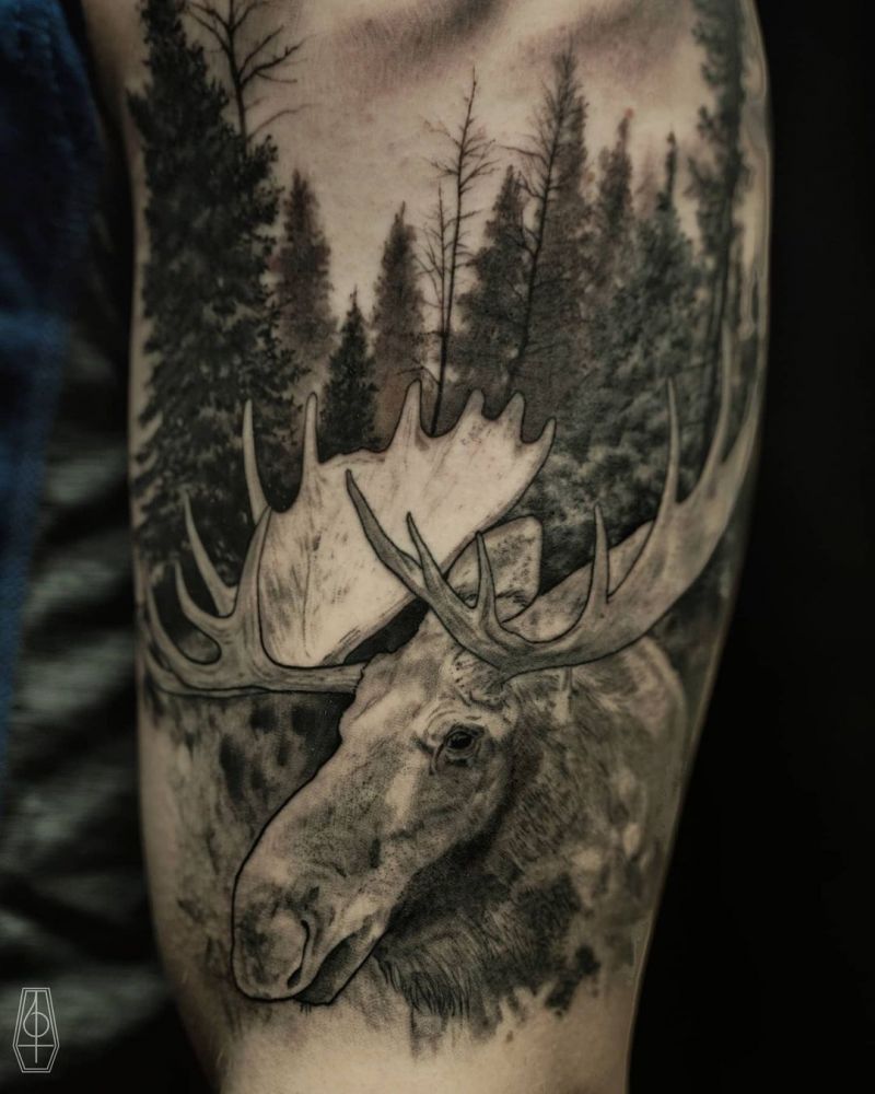 30 Pretty Moose Tattoos You Will Love