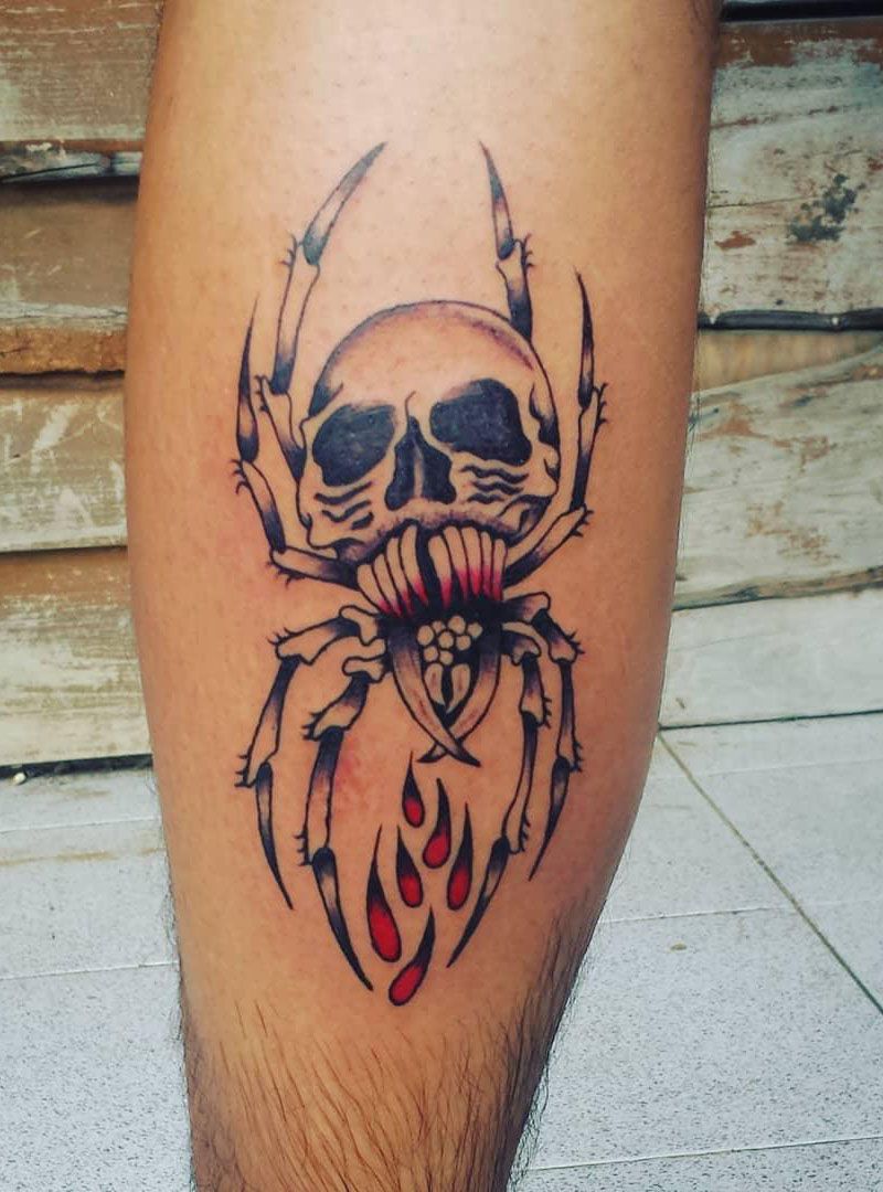 30 Pretty Skull Spider Tattoos You Must Try