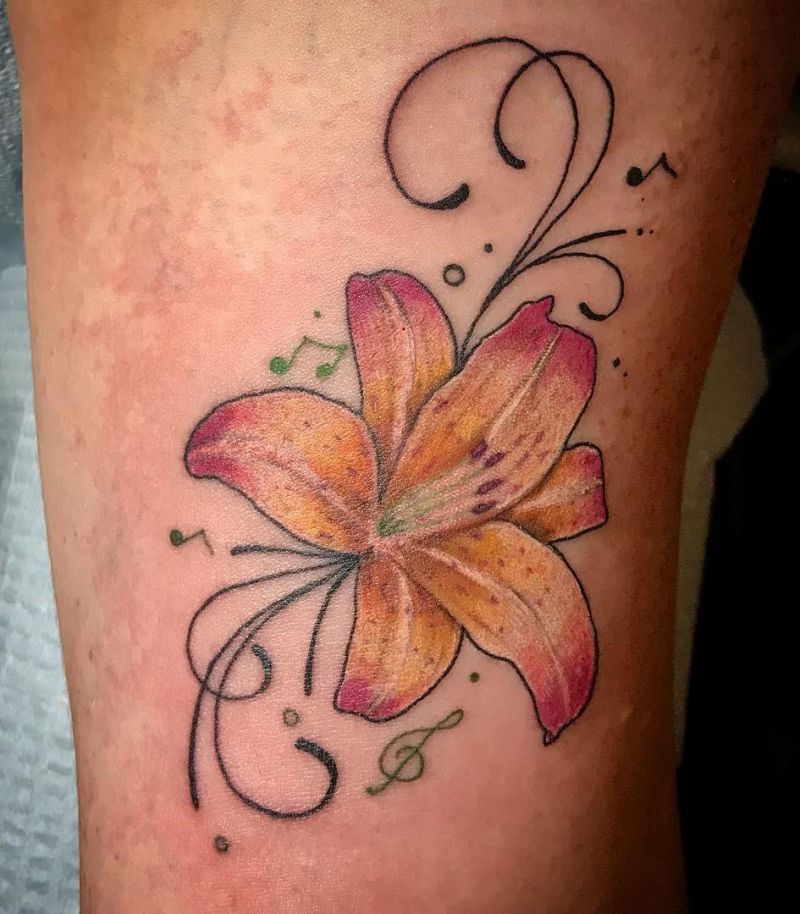 30 Pretty Daylily Tattoos Show Your Temperament