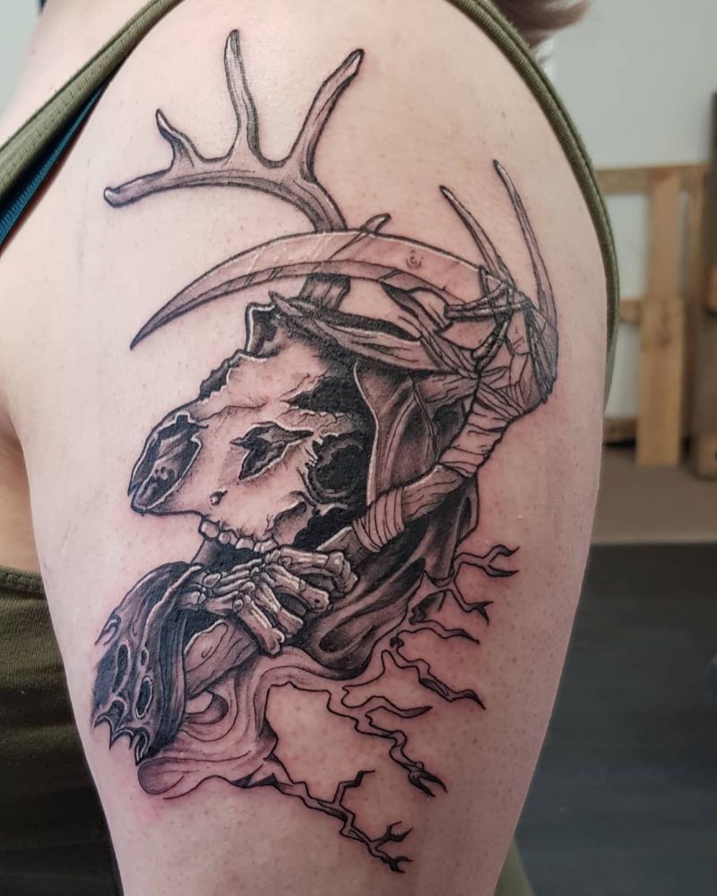 30 Pretty Deer Skull Tattoos Make You More Attractive