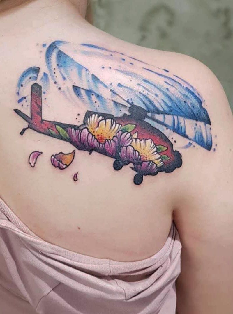 30 Pretty Helicopter Tattoos to Inspire You