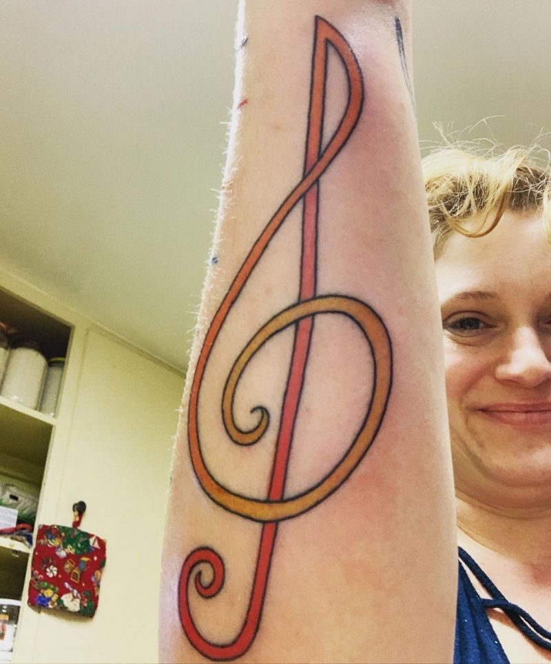 30 Perfect Treble Clef Tattoos Make You Attractive