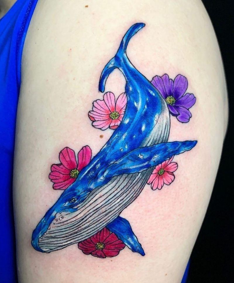 30 Pretty Blue Whale Tattoos You Will Love