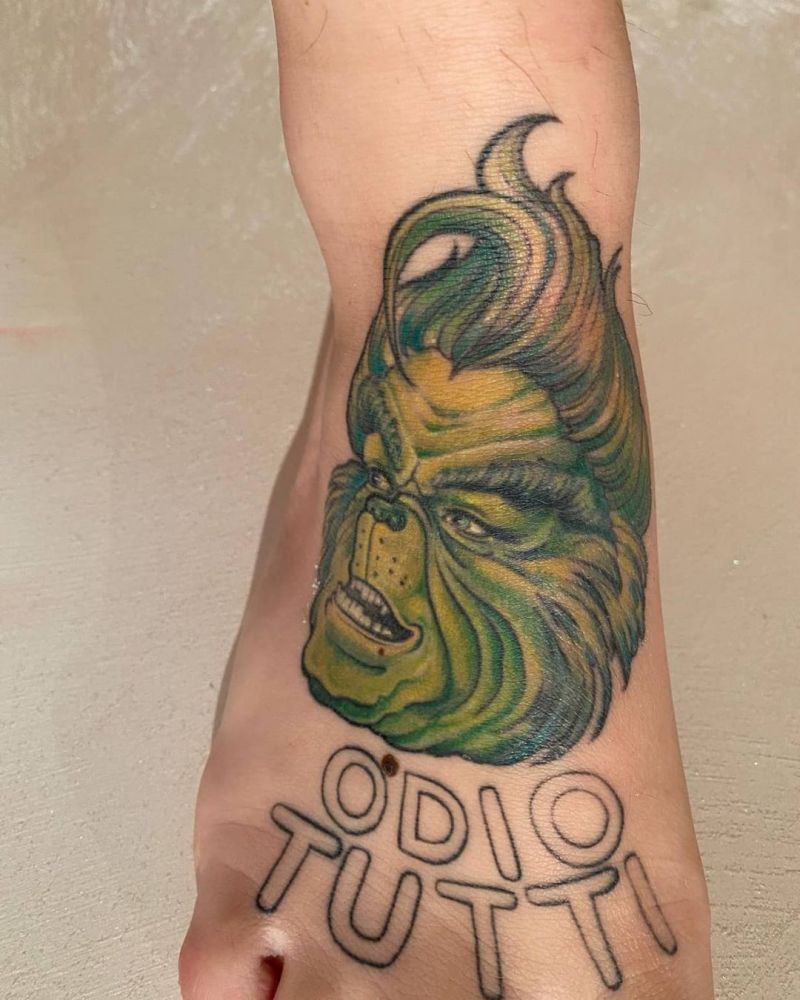 30 Pretty Grinch Tattoos for Christmas You Will Love