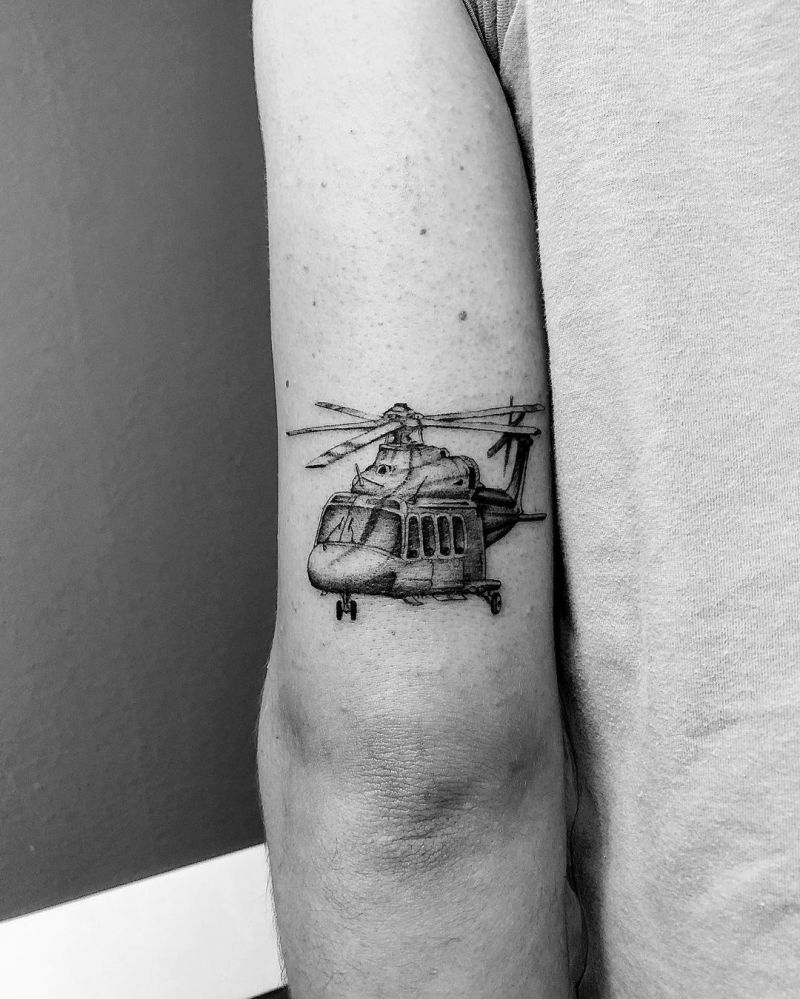 30 Pretty Helicopter Tattoos to Inspire You