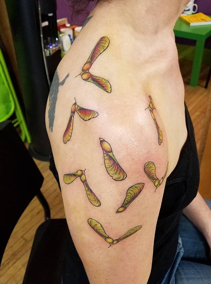 30 Pretty Maple Seed Tattoos Make You Attractive