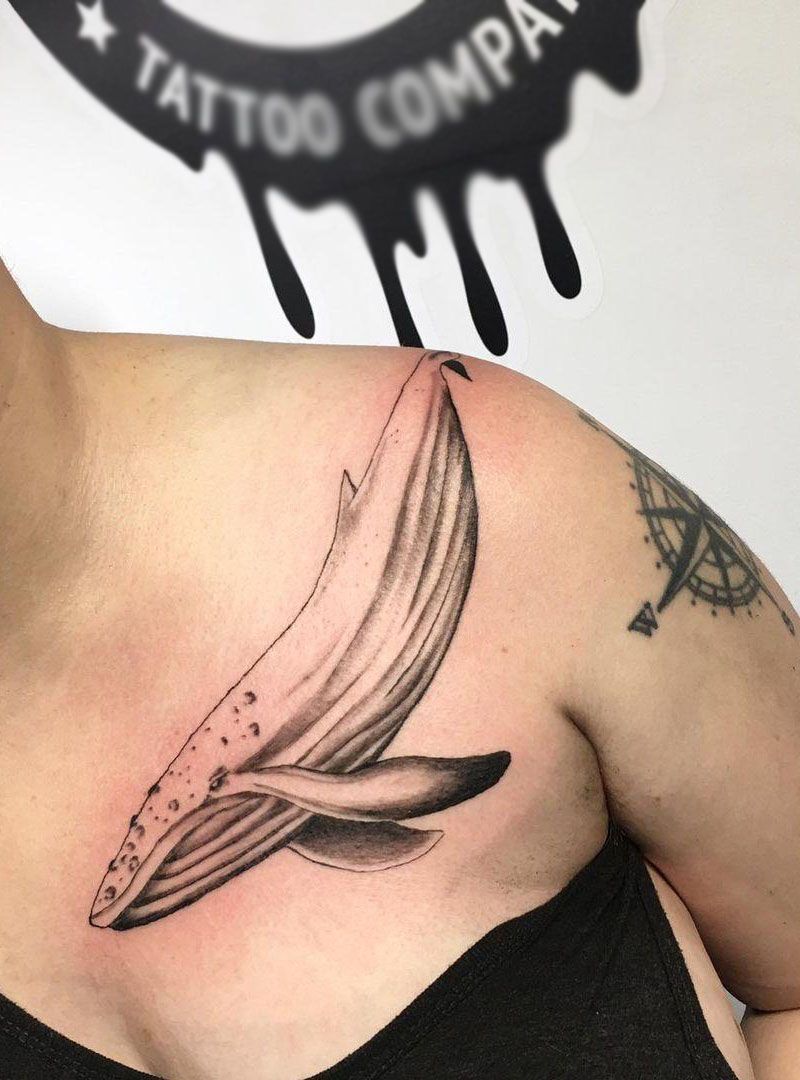 30 Pretty Blue Whale Tattoos You Will Love