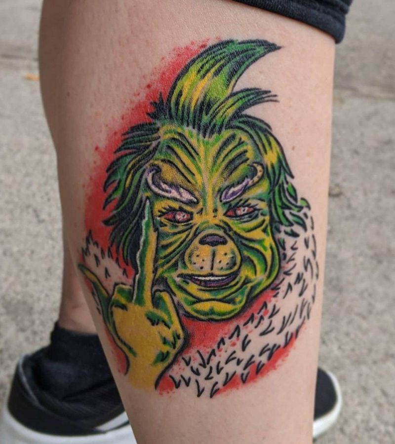 30 Pretty Grinch Tattoos for Christmas You Will Love