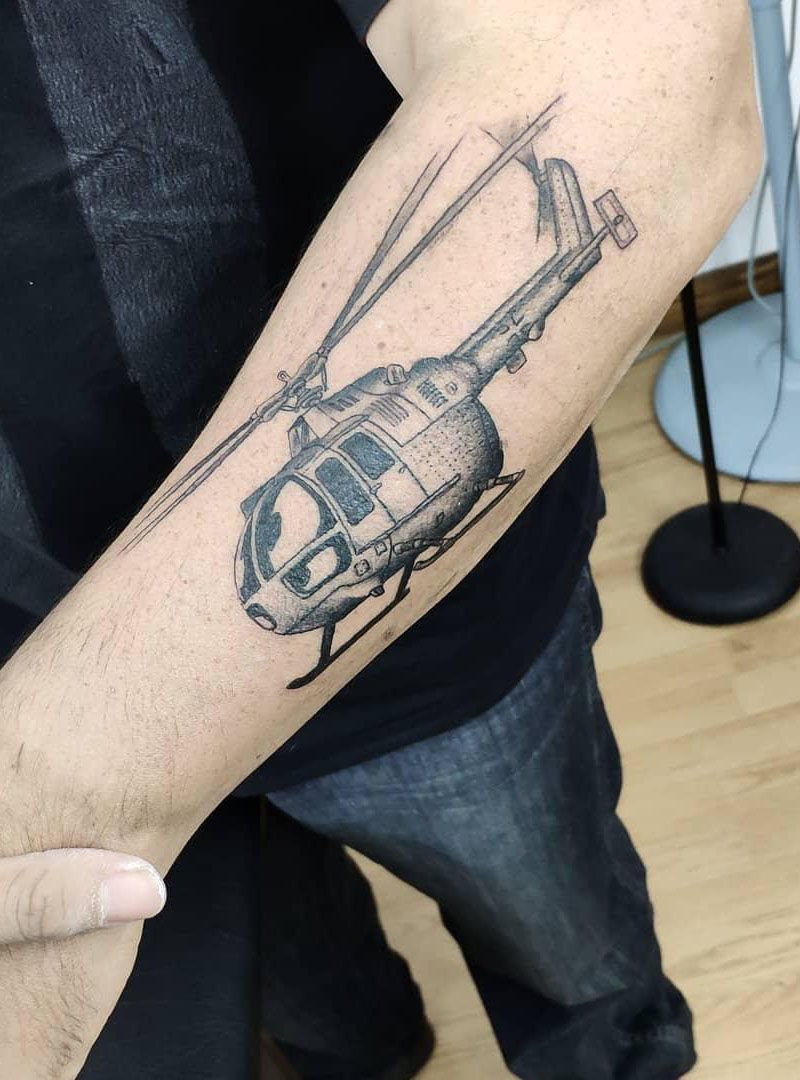 30 Pretty Helicopter Tattoos to Inspire You