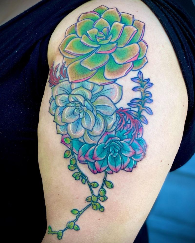 30 Pretty Succulent Tattoos Bring You Good Luck