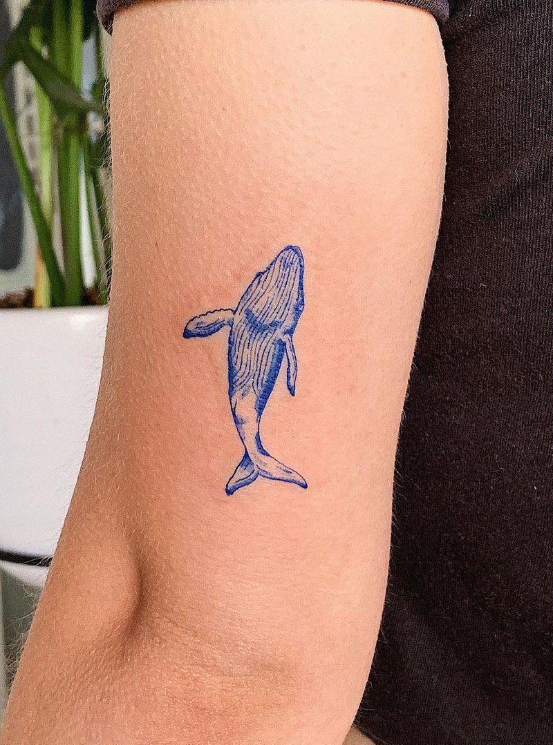 30 Pretty Blue Whale Tattoos You Will Love