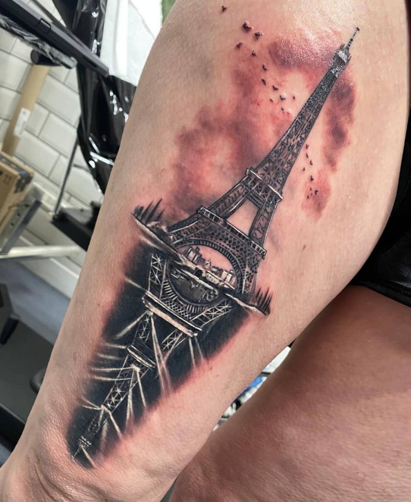 30 Pretty Eiffel Tower Tattoos Make Your Life Full of Romance